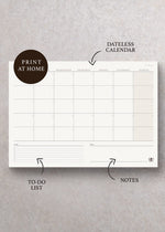 Load image into Gallery viewer, Printable Monthly Overview - Horizontal
