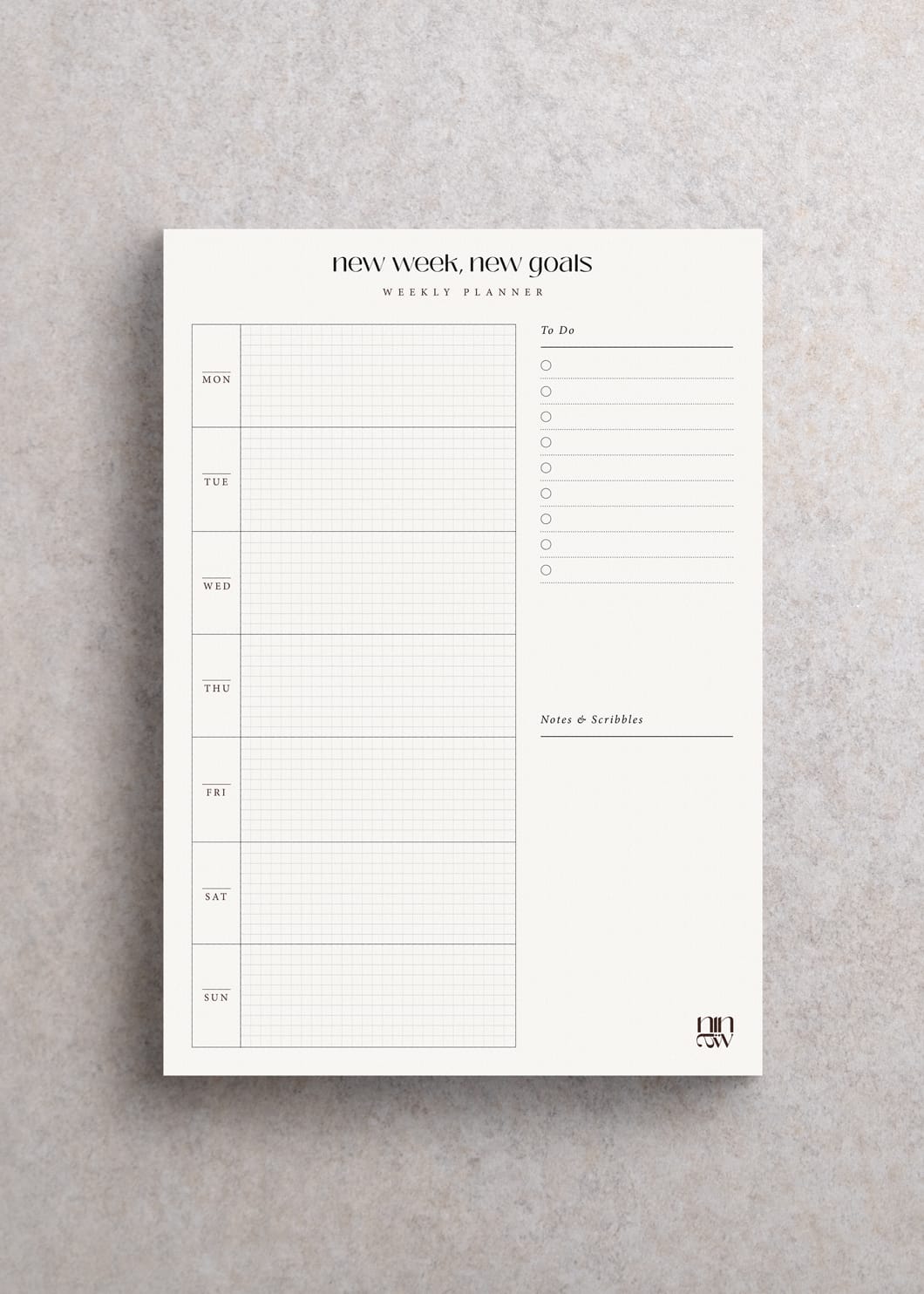 A5 Weekly Planner Notepad
