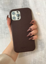 Load image into Gallery viewer, Pebbled Leather iPhone Case - Espresso
